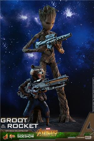 1/6 HOT TOYS - AVENGERS INFINITY WAR - GROOT AND ROCKET