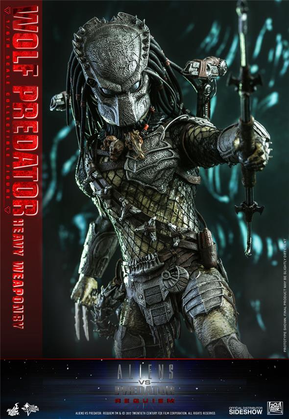 1/6 HOT TOYS - ALIENS VS PREDATOR REQUIEM: WOLF PREDATOR HEAVY WEAPONRY
