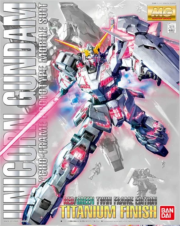 1/100 MG  GUNDAM UNICORN RED/GRN TITANIUM FINISH