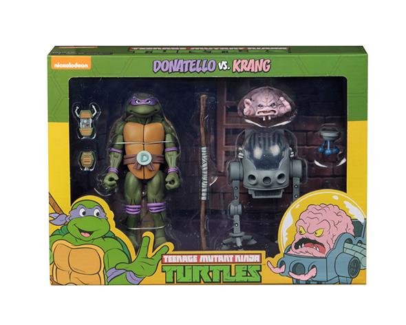 NECA - TMNT CARTOON DONATELLO VS KRANG BW 2PK
