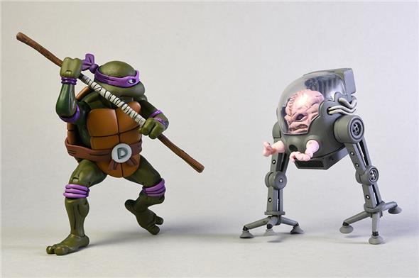 NECA - TMNT CARTOON DONATELLO VS KRANG BW 2PK