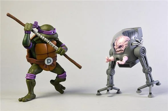 NECA - TMNT CARTOON DONATELLO VS KRANG BW 2PK