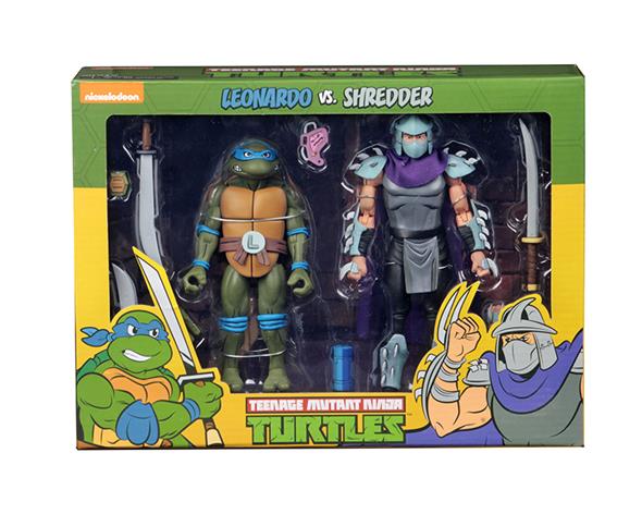 NECA - TMNT CARTOON LEONARDO VS SHREDDER 2PK