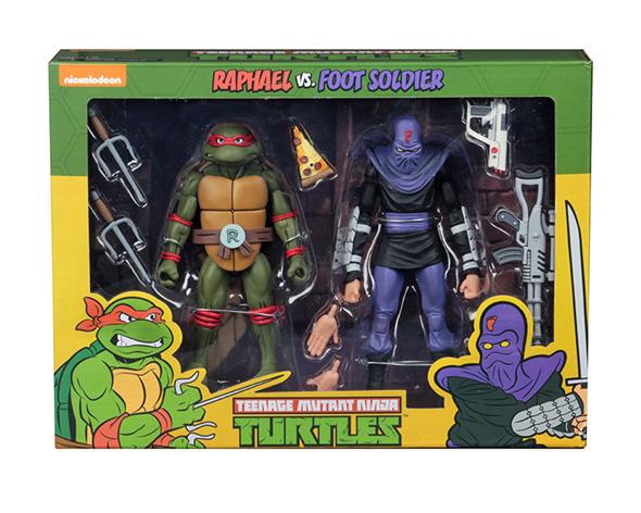 NECA - TMNT CARTOON RAPHAEL VS FOOT SOLIDER 2PK