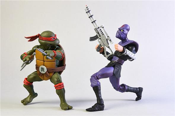 NECA - TMNT CARTOON RAPHAEL VS FOOT SOLIDER 2PK