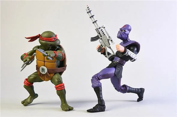 NECA - TMNT CARTOON RAPHAEL VS FOOT SOLIDER 2PK