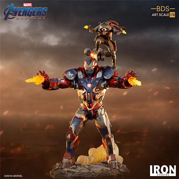 1/10 IRON STUDIOS - AVENGERS ENDGAME IRON PATRIOT & ROCKET STATUE