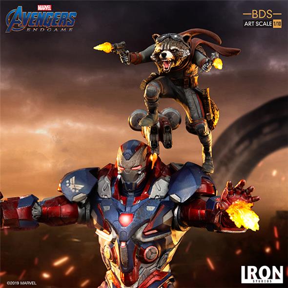 1/10 IRON STUDIOS - AVENGERS ENDGAME IRON PATRIOT & ROCKET STATUE