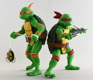 NECA - TMNT CARTOON S2 MICHELANGELO&RAPHAEL 2PK