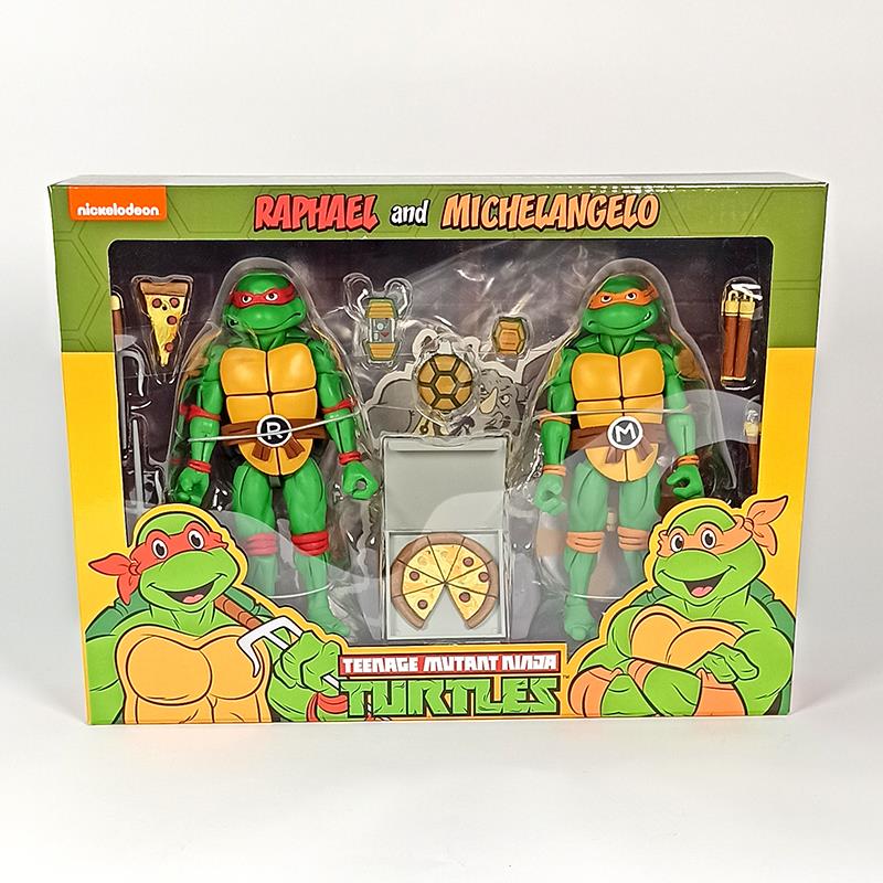 NECA - TMNT CARTOON S2 MICHELANGELO&RAPHAEL 2PK