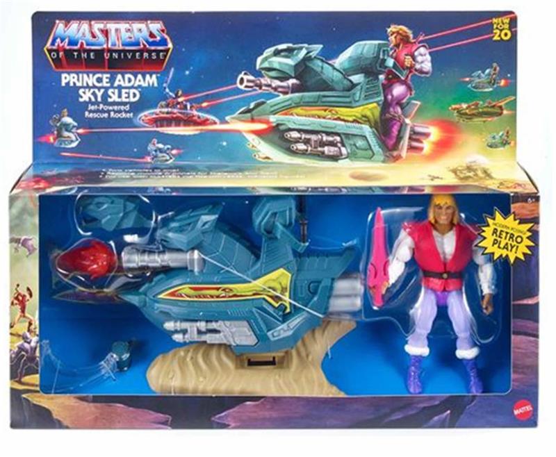 MASTERS OF THE UNIVERSE ORIGINS PRINCE ADAM WITH SKY SLED