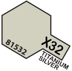 TAMIYA 81532 MINI 10ML X-32 TITANIUM SILVER