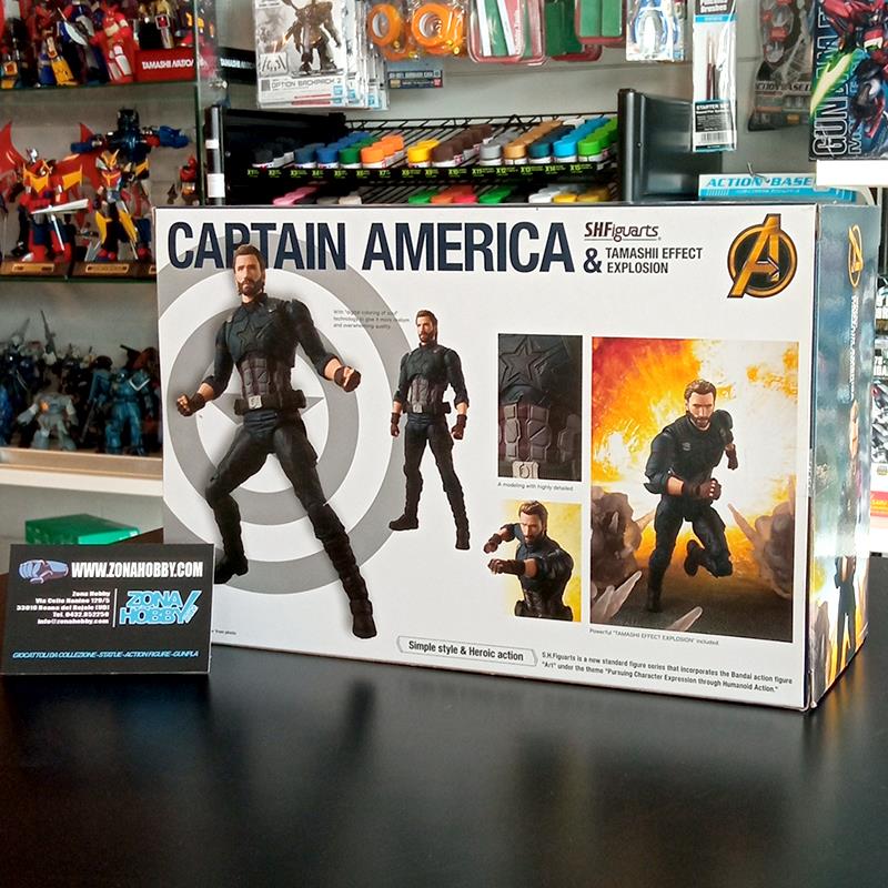 S.H. FIGUARTS - AVENGERS: INFINITY WAR CAP AMERICA & TAMASHII EFFECT EXPLOSION (OCCASIONE STOCK)