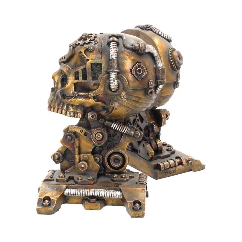 STEAMPUNK SKULL BOOKEND