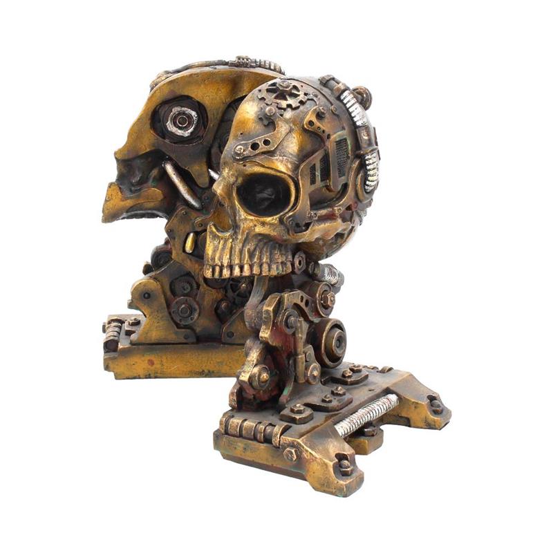 STEAMPUNK SKULL BOOKEND