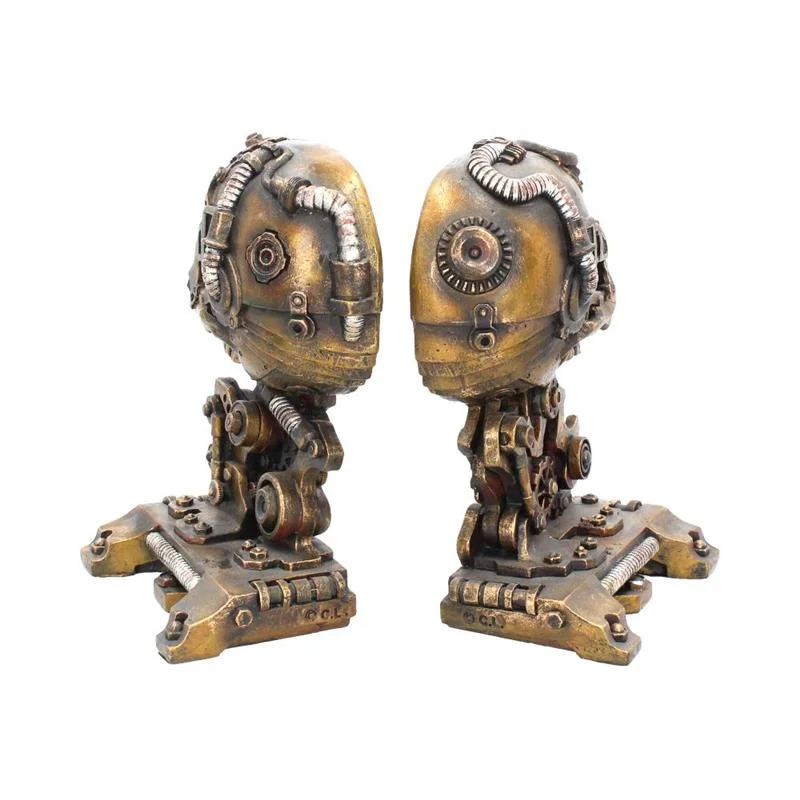 STEAMPUNK SKULL BOOKEND