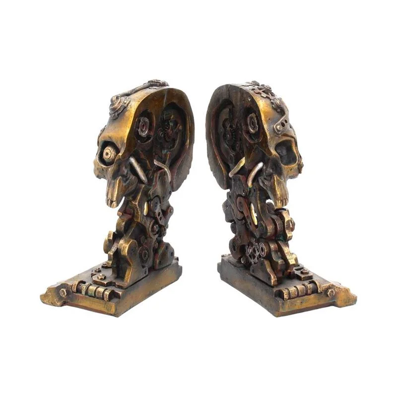 STEAMPUNK SKULL BOOKEND