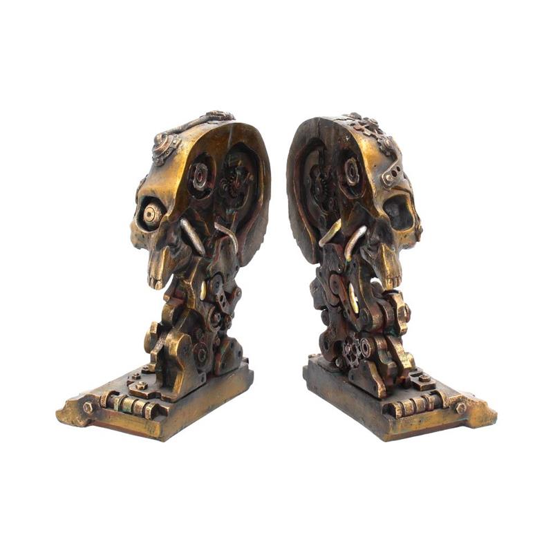 STEAMPUNK SKULL BOOKEND