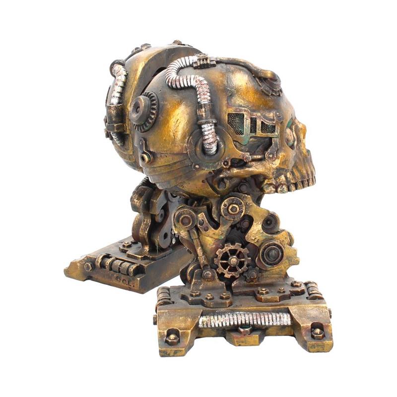 STEAMPUNK SKULL BOOKEND
