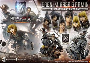 prime-1-studio-1-4-attac-on-titan-eren-mikasa-armin-dlx-bonus-statue