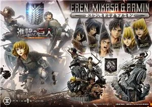 prime-1-studio-1-4-attac-on-titan-eren-mikasa-armin-dlx-bonus-statue