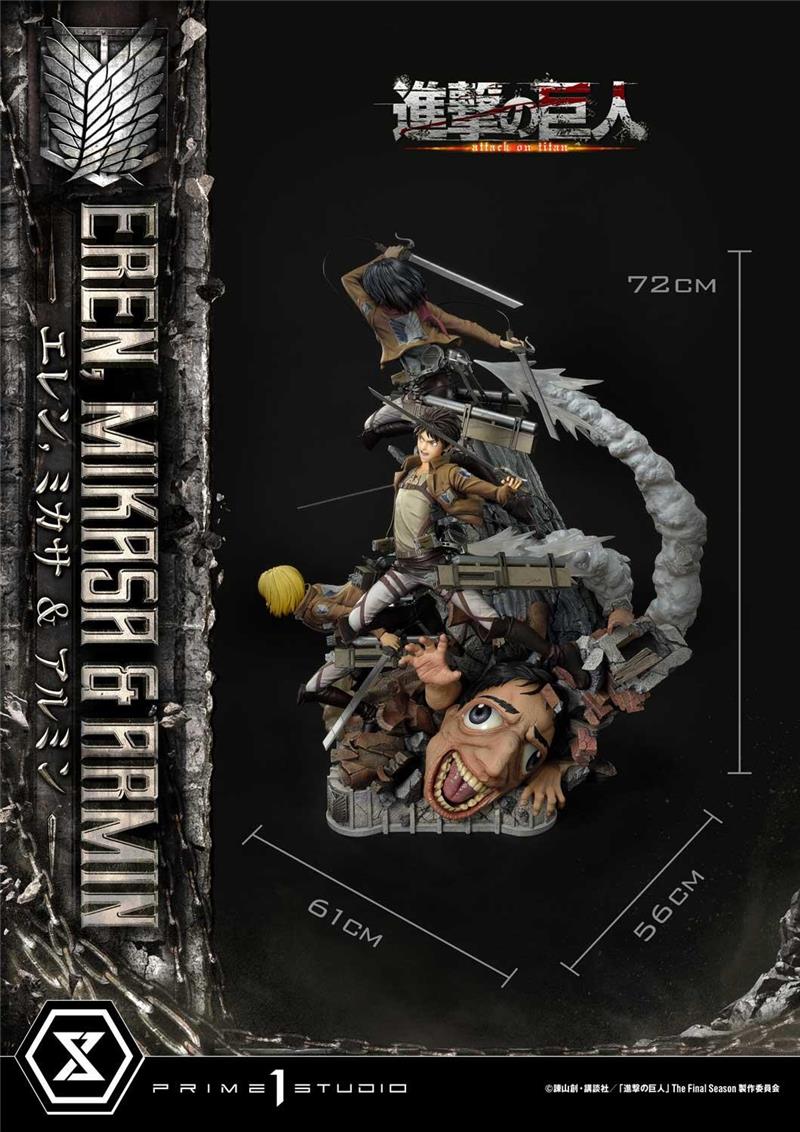 1/4 ATTAC ON TITAN - EREN MIKASA ARMIN PREMIUM STATUE