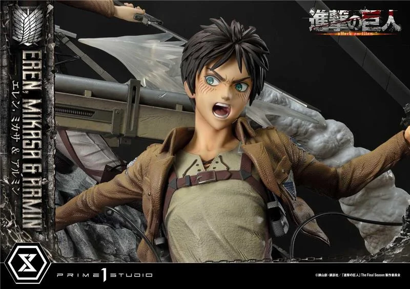 1/4 ATTAC ON TITAN - EREN MIKASA ARMIN PREMIUM STATUE