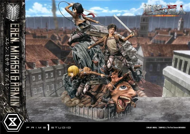 1/4 ATTAC ON TITAN - EREN MIKASA ARMIN PREMIUM STATUE