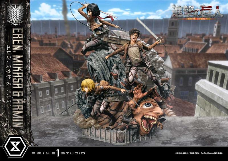 1/4 ATTAC ON TITAN - EREN MIKASA ARMIN PREMIUM STATUE