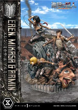 prime-1-studio-1-4-attac-on-titan-eren-mikasa-armin-premium-statue