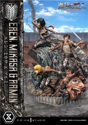 1/4 ATTAC ON TITAN - EREN MIKASA ARMIN PREMIUM STATUE