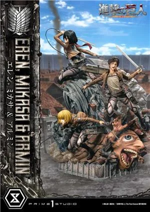 prime-1-studio-1-4-attac-on-titan-eren-mikasa-armin-premium-statue