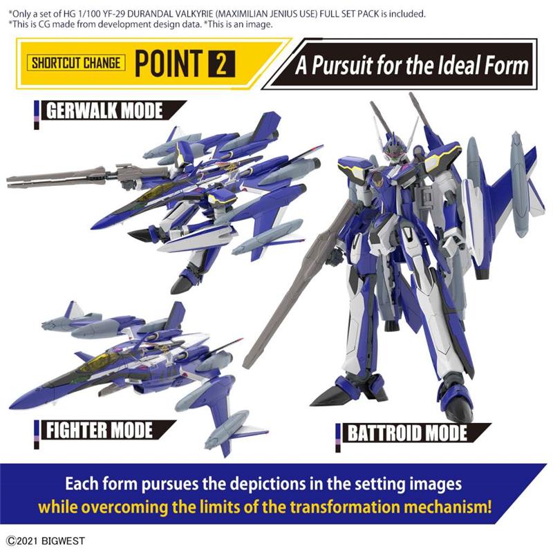 1/100 HG YF-29 DURANDAL VALKYRIE MAXIMILIAN FULL SET PACK