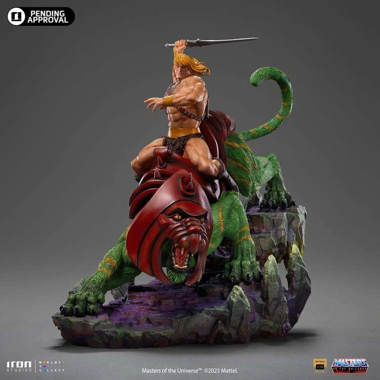 1/10 IRON STUDIOS - MOTU HE-MAN AND BATTLE CAT DELUXE STATUE