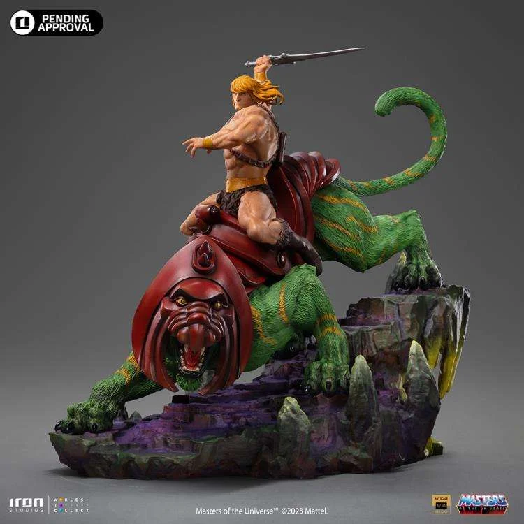 1/10 IRON STUDIOS - MOTU HE-MAN AND BATTLE CAT DELUXE STATUE