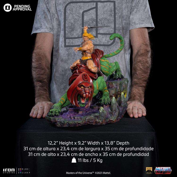 1/10 IRON STUDIOS - MOTU HE-MAN AND BATTLE CAT DELUXE STATUE