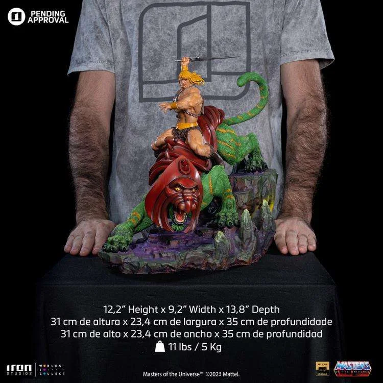 1/10 IRON STUDIOS - MOTU HE-MAN AND BATTLE CAT DELUXE STATUE