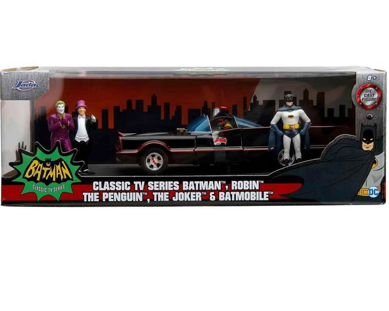 1/24 BATMOBILE - BATMAN 1966 - BATMOBILE WITH BATMAN, ROBIN, JOKER & THE PENGUIN