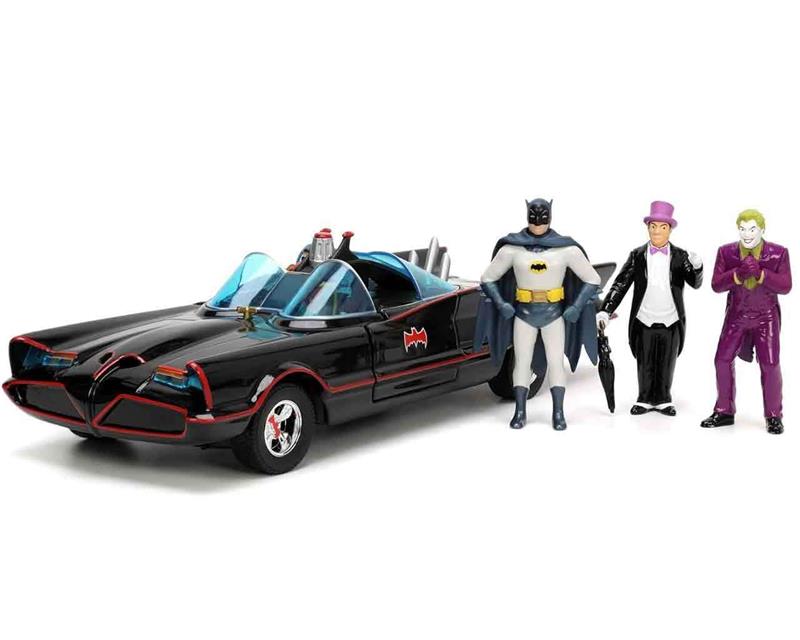 1/24 BATMOBILE - BATMAN 1966 - BATMOBILE WITH BATMAN, ROBIN, JOKER & THE PENGUIN