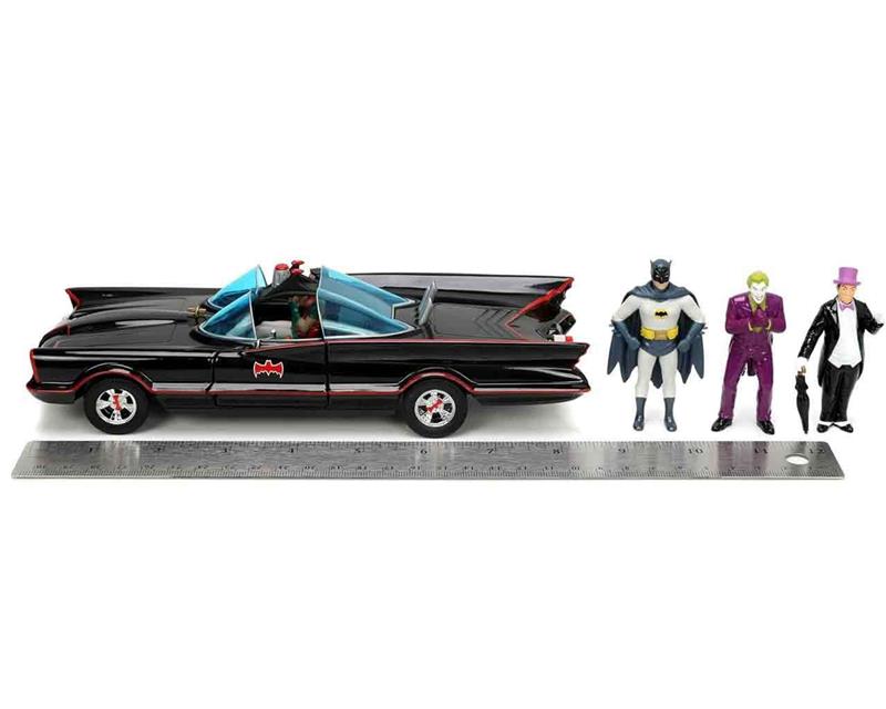 1/24 BATMOBILE - BATMAN 1966 - BATMOBILE WITH BATMAN, ROBIN, JOKER & THE PENGUIN