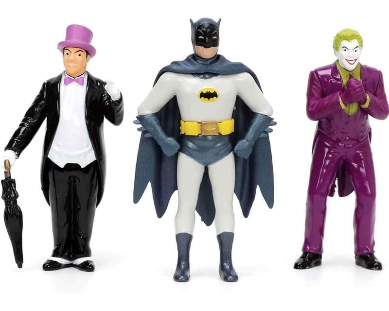 1/24 BATMOBILE - BATMAN 1966 - BATMOBILE WITH BATMAN, ROBIN, JOKER & THE PENGUIN