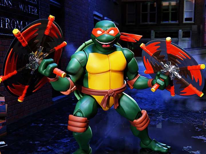 TMNT ULTIMATES! W12 MICHELANGELO ANIMATED 2003