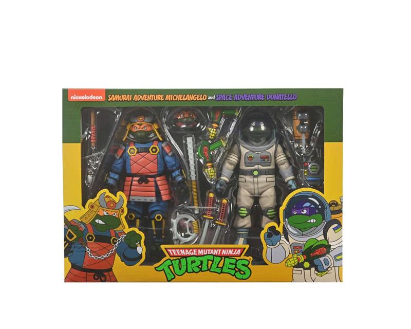 NECA - TMNT CARTOON SPACE ADVENTURE & SAMURAI TURTLES 2 PACK