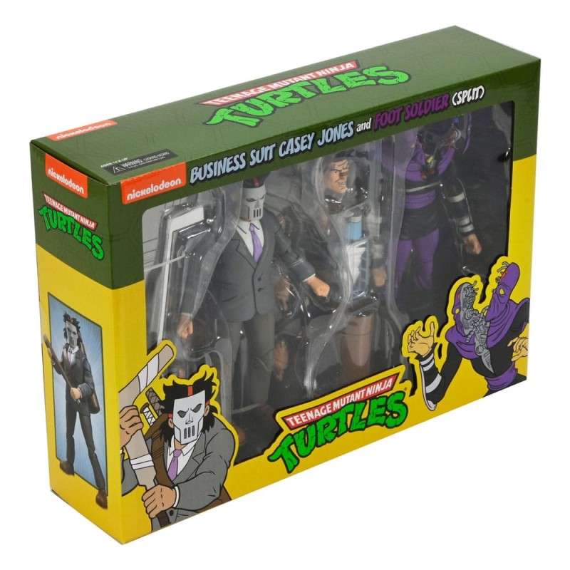 NECA - TMNT CARTOON BUSINESS SUIT CASEY JONES & SPLIT FOOT SOLDIER 2 PACK