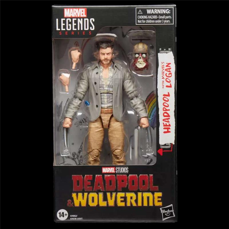 MARVEL LEGENDS DEADPOOL AND WOLVERINE LOGAN AND HEADPOOL ACTION FIGURE
