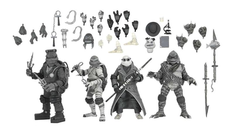 UM X TMNT TURTLES BLACK & WHITE 4PACK AF