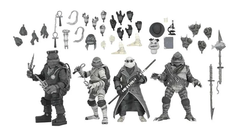 UM X TMNT TURTLES BLACK & WHITE 4PACK AF