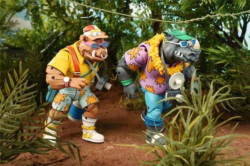 NECA - TMNT CARTOON VACATION BEBOP AND ROCKSTEADY AF 2-PK