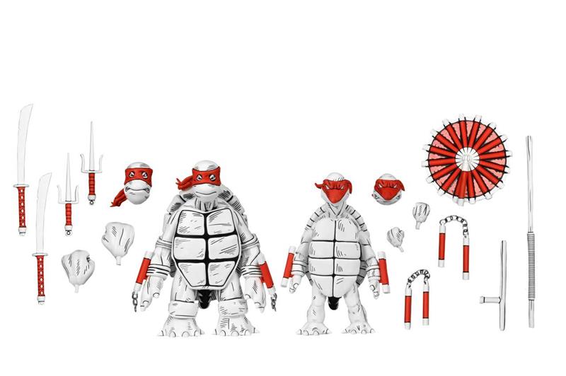 NECA - TMNT MIRAGE B&W FIRST TURTLES 2PACK