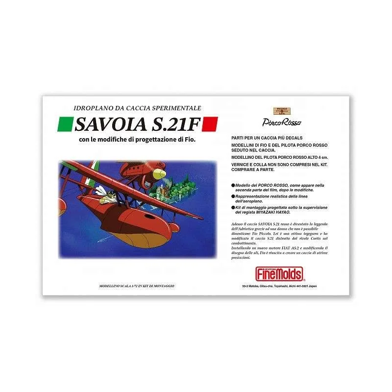 PORCO ROSSO SAVOIA S.21F VERSION 2 + FIG. PORCO 1/72 MODEL KIT